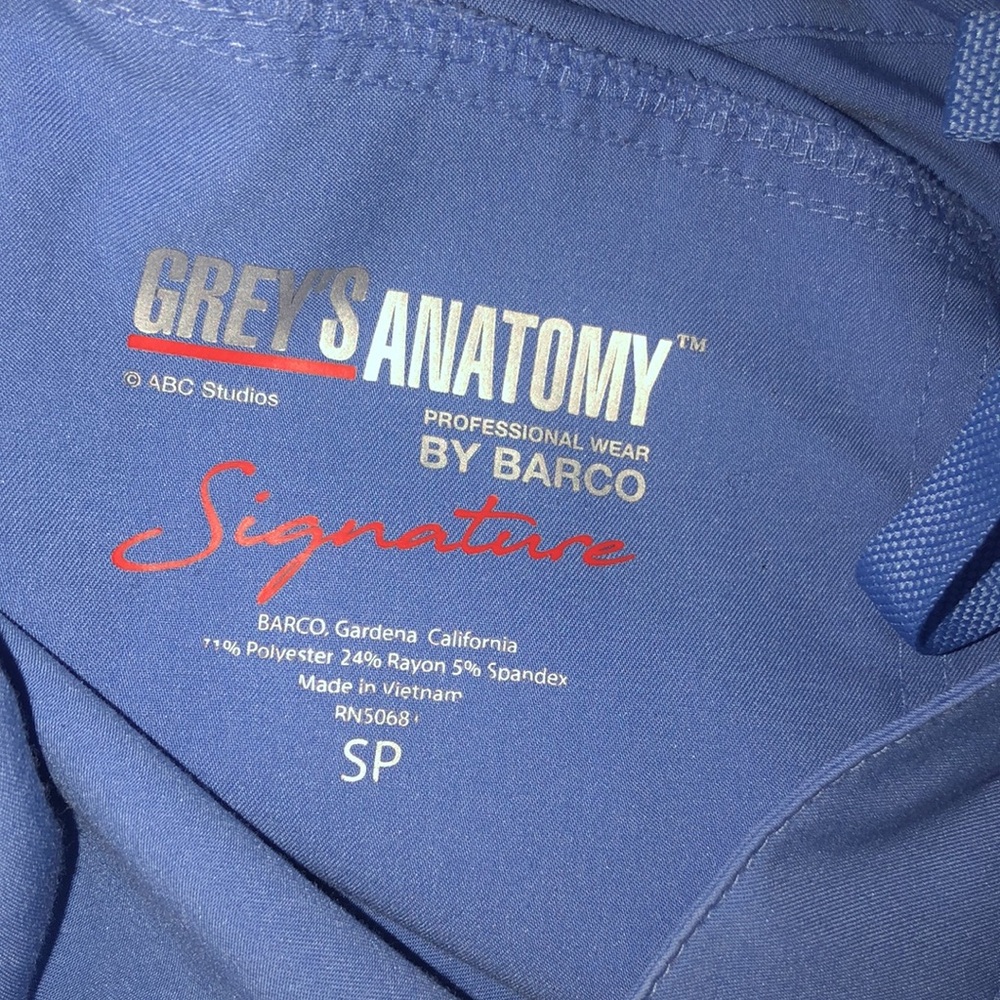 Greys Anatomy Signature By Barco Women’s Blue Scrub Pants Size Sp. View 3